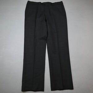 Norstrom 34x32 Gray 100% Wool Flat Front Straight Dress Mens Pants